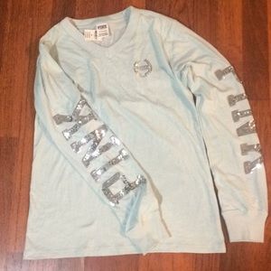 Victoria's Secret PINK V-neck Long Sleeve Bling